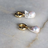 Asteria Pearl Hoop Earrings (Single Pearl)