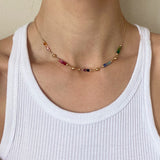Swarovski Crystal Gold Filled rainbow necklace