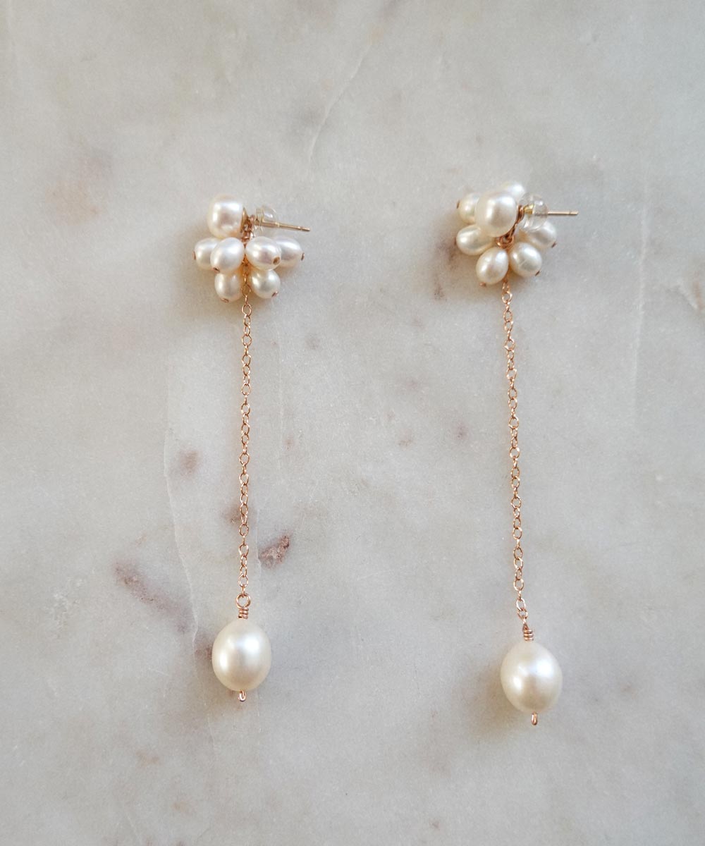 Olivia Pearl Earrings — Pearl Collar