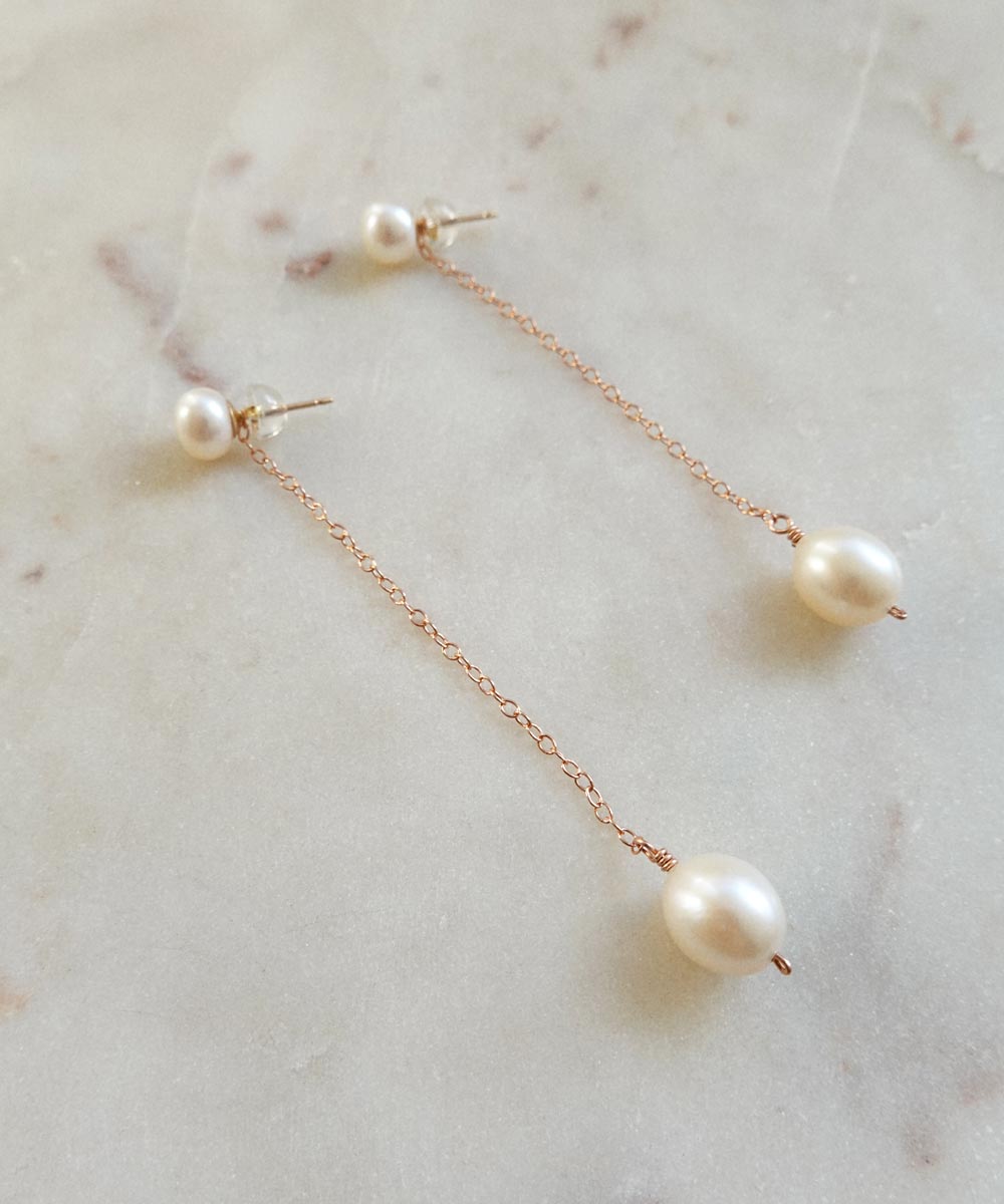 Olivia Pearl Earrings — Minimal