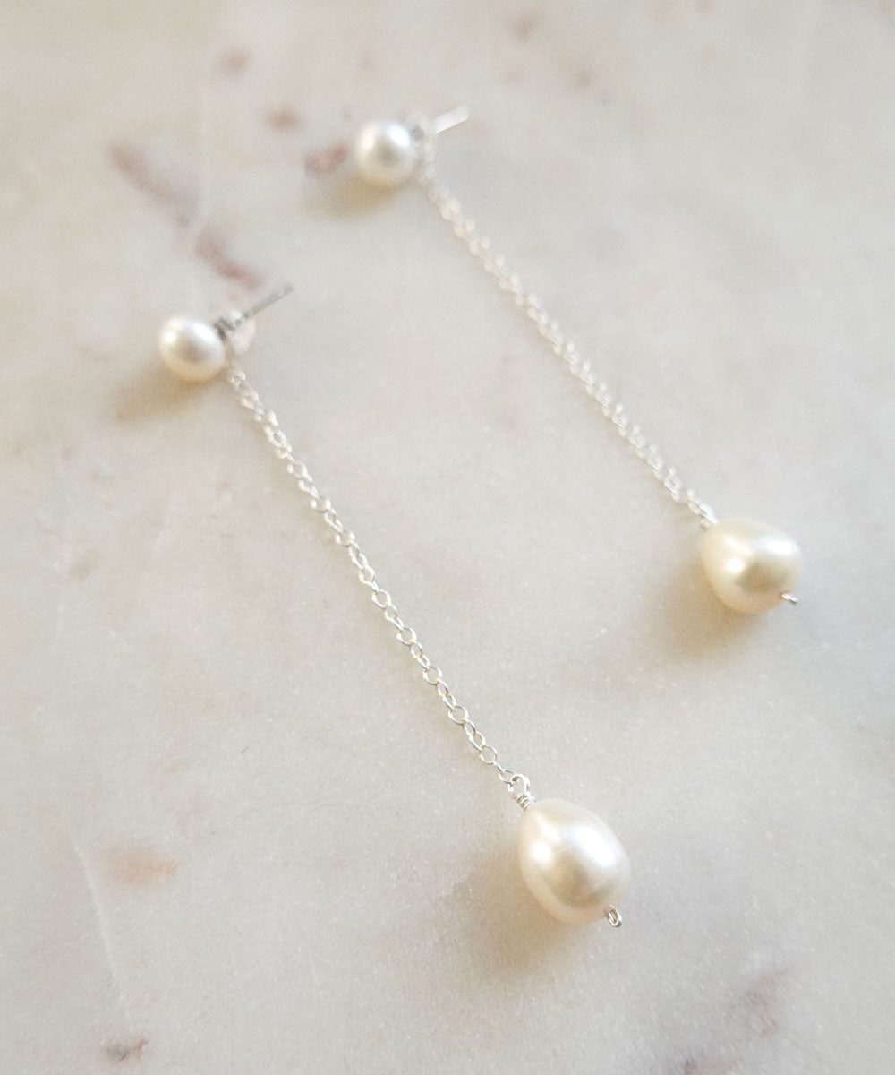 Olivia Pearl Earrings — Minimal