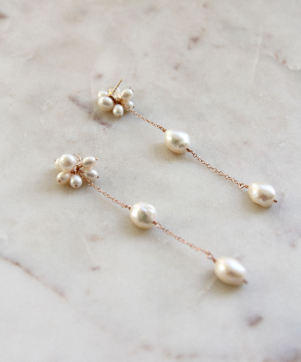 Sabine Pearl Earrings — Pearl Collar