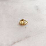 Maison de Femmes White Topaz gold filled huggies.